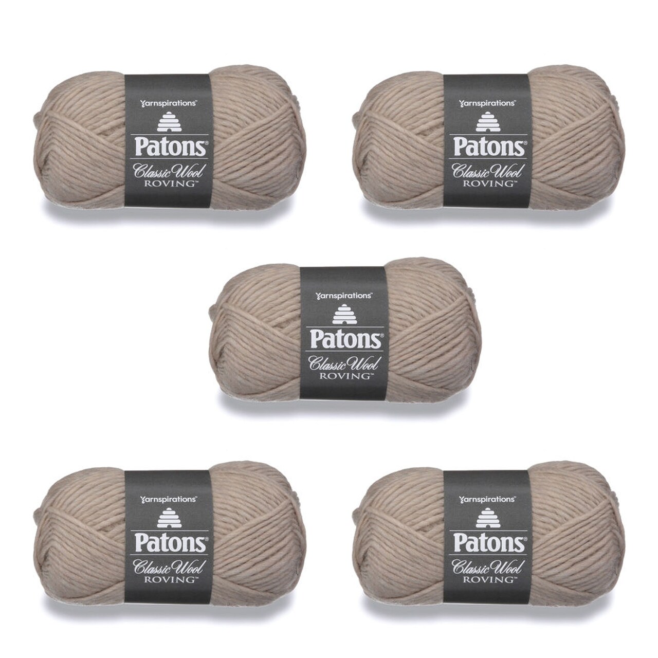 Patons Classic Wool Natural Yarn - 5 Pack of 3.5oz/100g - Wool - 5 Bulky -  120 Yards - Knitting/Crochet